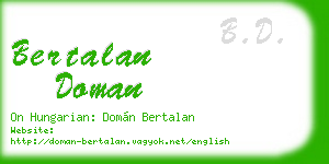bertalan doman business card