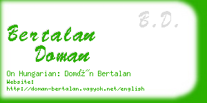 bertalan doman business card